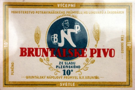 Bruntálské pivo etiquette